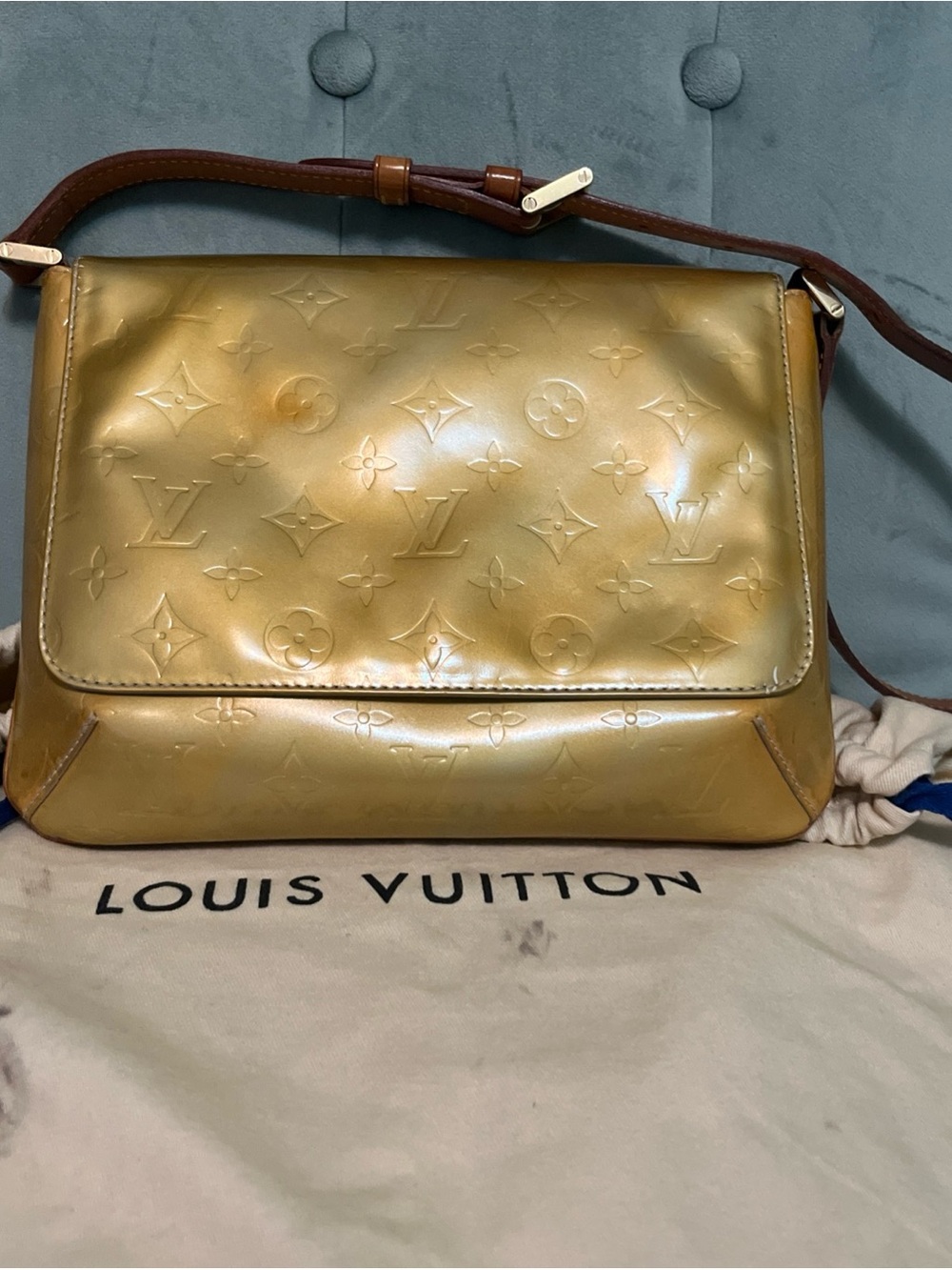 Authentic Louis Vuitton Vernis Thompson Shoulder Bag BA0020